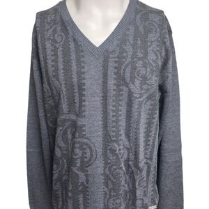 Versace Men's Gray V-Neck Sweater